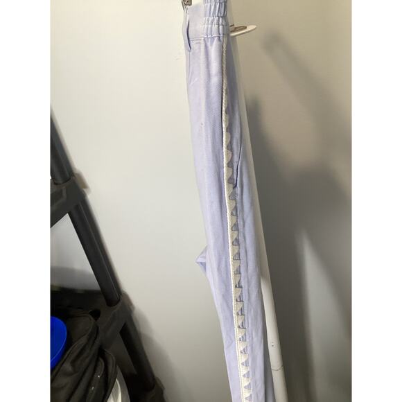 MØN RENN Lisle Pant - Light Blue Women’s Size Large (12) Embroidered Pants $189 - Picture 6 of 9